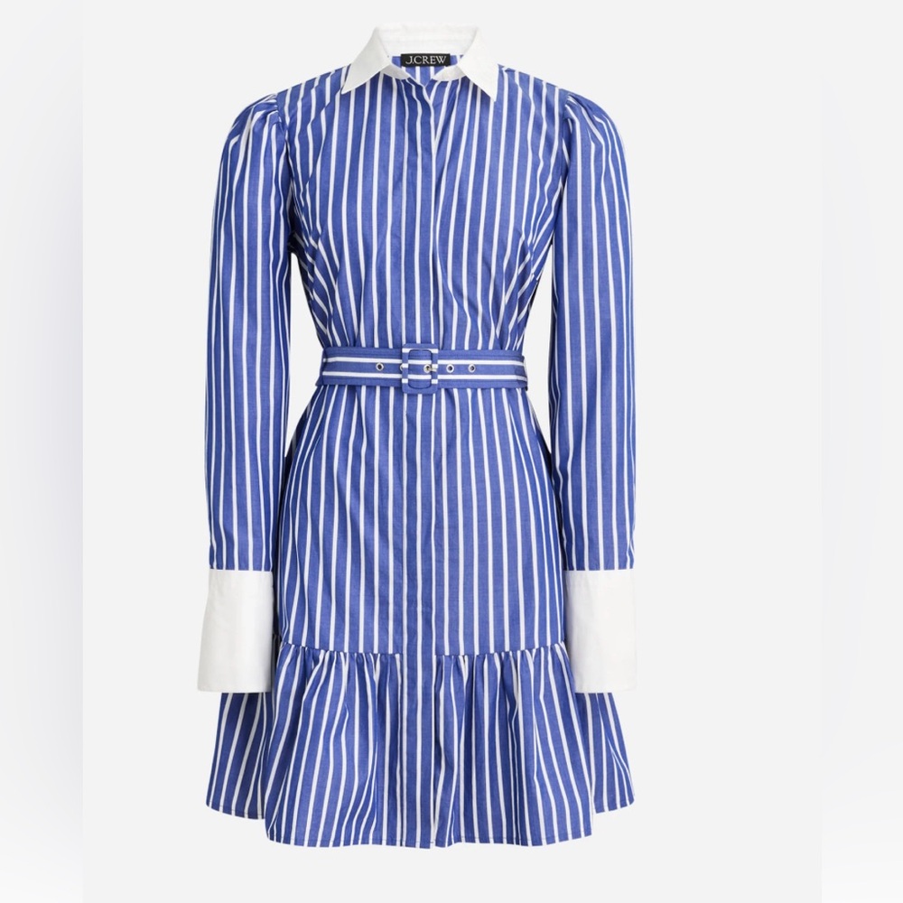 Striped, button up shirt dress